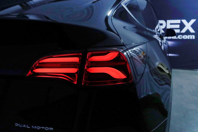 20-24 Tesla Model Y / 22-23 Model 3 (With Stock Amber Turn Signal) PRO-Series LED Tail Lights Jet Black