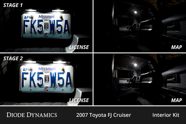 Interior LED Kit for 2007-2014 Toyota FJ Cruiser, Cool White Stage 2