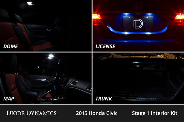 Interior LED Kit for 2012-2015 Honda Civic Si, Cool White Stage 2