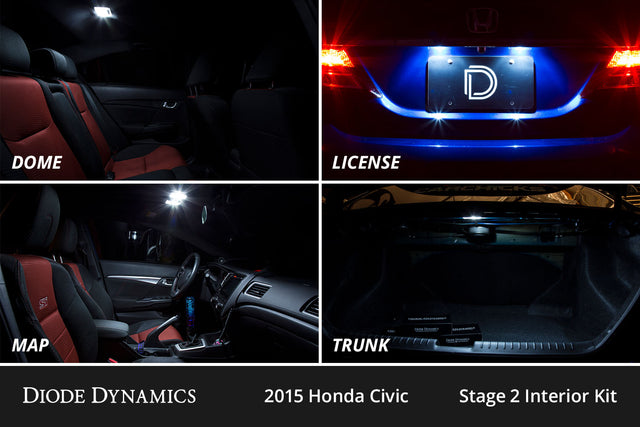 Interior LED Kit for 2012-2015 Honda Civic Si, Cool White Stage 1