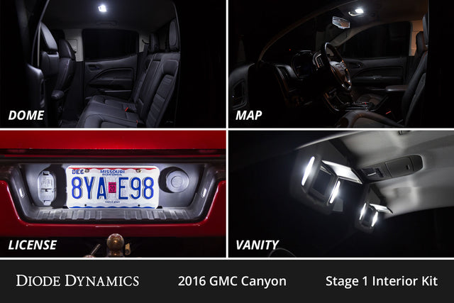 Interior LED Kit for 2015-2022 GMC Canyon, Cool White Stage 1