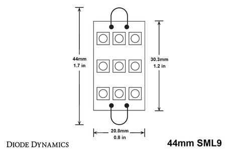 Ampoules LED SML9 de 44 mm