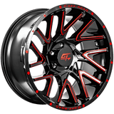 GT OFFROAD - Agression Gloss Black Milled Red | 22x12 / -44 Offset / 8x165.1 Bolt Pattern | GT822128165144GBMLR