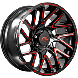 GT OFFROAD - Aggression Gloss Black Milled Red | 22x12 / -44 Offset / 5x127 Bolt Pattern | GT82212512744GBMLR