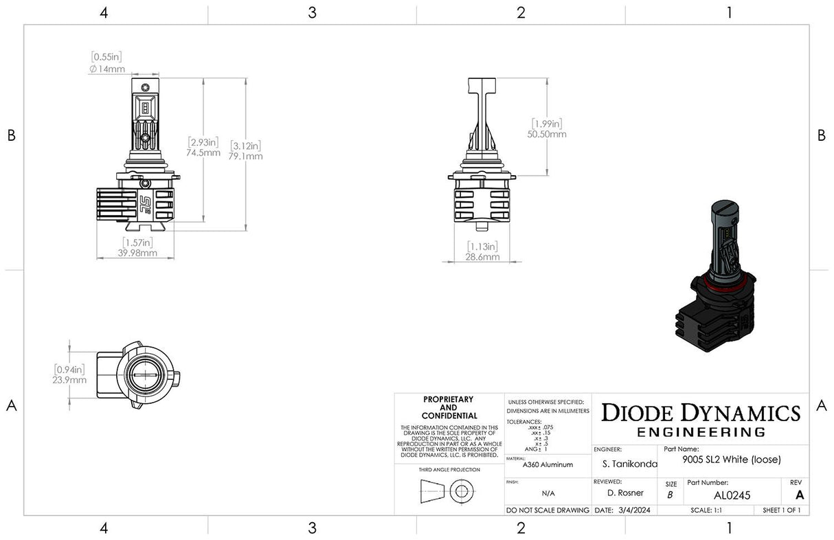 Diode Dynamics SL2 Kit de conversion de phare LED 