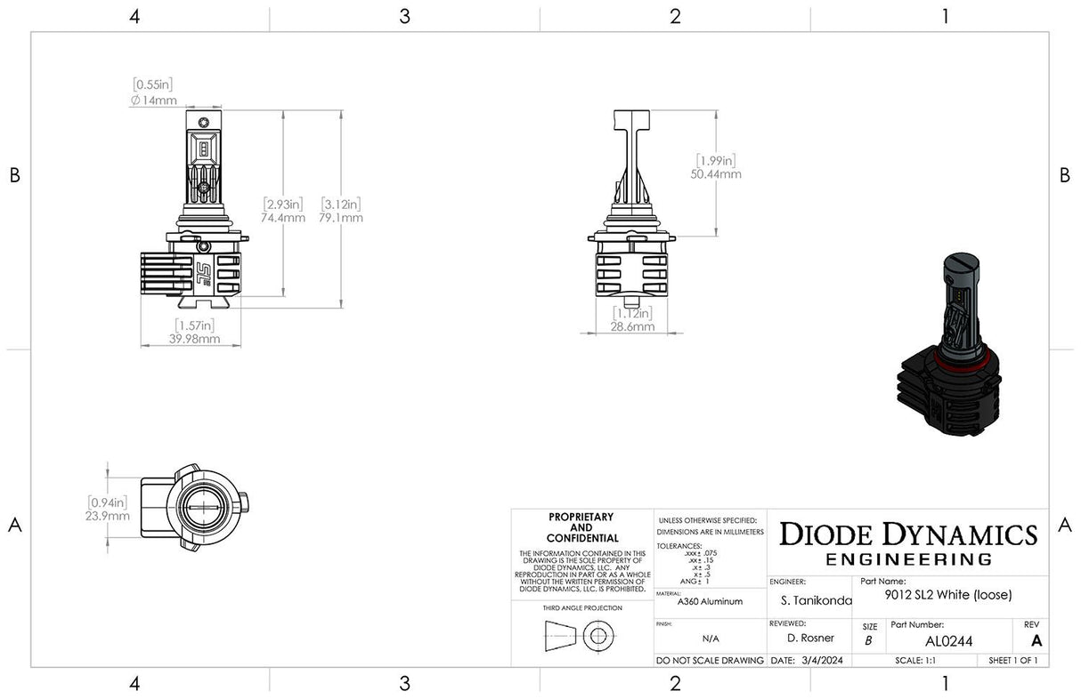 Diode Dynamics SL2 Kit de conversion de phare LED 
