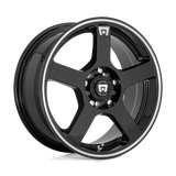 Motegi MR116 FS5 16x7 5x112 / 5x114.3 - Gloss Black w/ Machined Flange