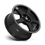 Motegi MR116 FS5 16x7 5x108 / 5x114.3 - Gloss Black w/ Machined Flange