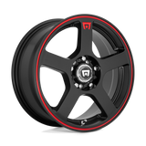 Motegi MR116 FS5 16x7 4x108 / 4x114.3 - Matte Black w/ Red Stripe