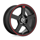 Motegi MR116 FS5 18x8 5x100 / 5x114.3 - Matte Black w/ Red Stripe