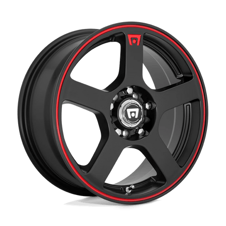 Motegi MR116 FS5 15x6.5 4x100 / 4x114.3 - Matte Black w/ Red Stripe
