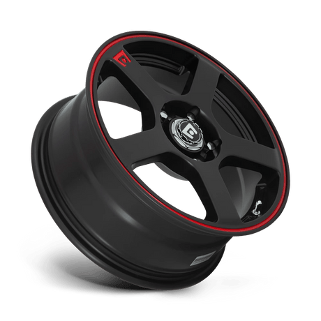 Motegi MR116 FS5 17x7 4x100 / 4x114.3 - Matte Black w/ Red Stripe