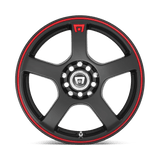 Motegi MR116 FS5 16x7 5x108 / 5x114.3 - Matte Black w/ Red Stripe