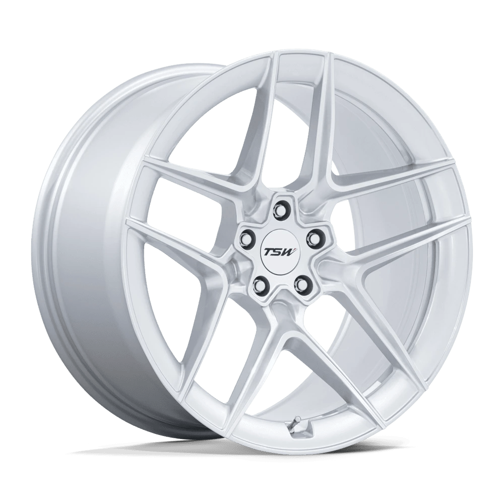 TSW TW008 Slipstream 19x9.5 5x114.3 - Gloss Silver w/ Machined Face