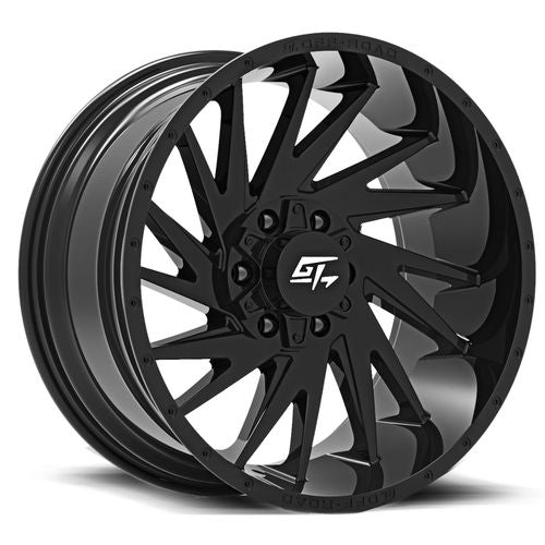 GT OFFROAD - Tomahawk Gloss Black | 20x9 / 12 Offset / 5x127/5x139.7 Bolt Pattern | GT11320951121