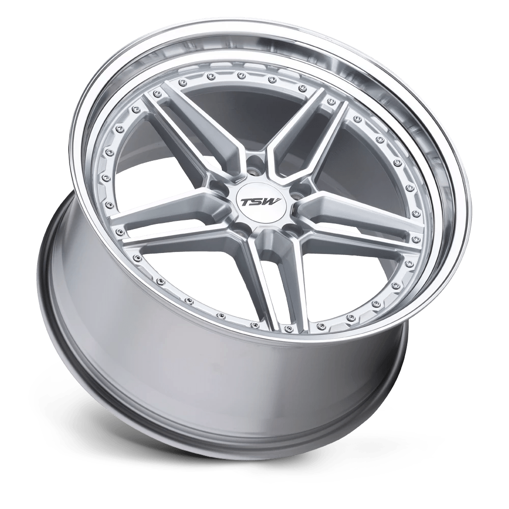 TSW Ascari 20x10.5 5x112 - Silver W/mirror Cut Face & Lip