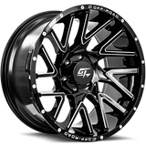 GT OFFROAD - Agression Gloss Black Milled | 22x10 / -18 Offset / 5x127 Bolt Pattern | GT82210512718GBML