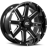 GT OFFROAD - Invasion Gloss Black Milled | 20x10 / -18 Offset / 6x139.7 Bolt Pattern | GT720106139718GBML