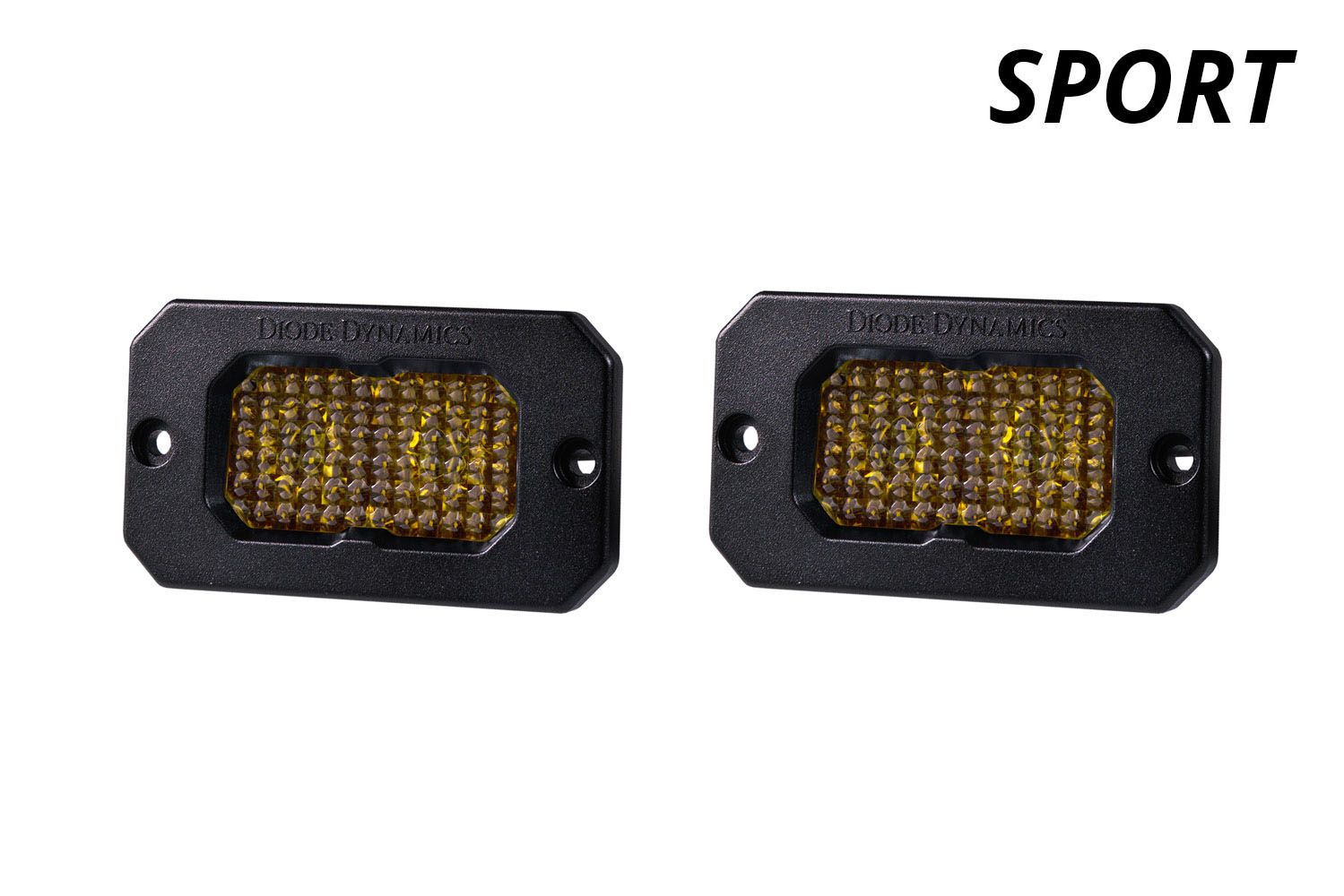 C2 1.0 SAE Yellow Sport Flush Mount LED Pod (pair)