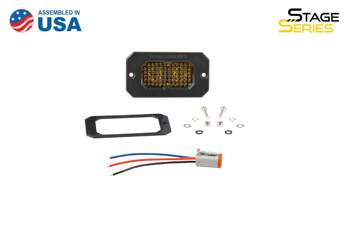 C2 1.0 SAE Yellow Sport Flush Mount LED Pod (one)