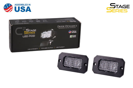 C2 1.0 SAE White Pro Flush Mount LED Pod (pair)