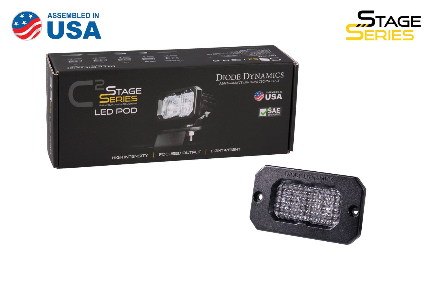 Stage Series C2 2" Sae/Dot Jaune Pod Led encastré (paire)