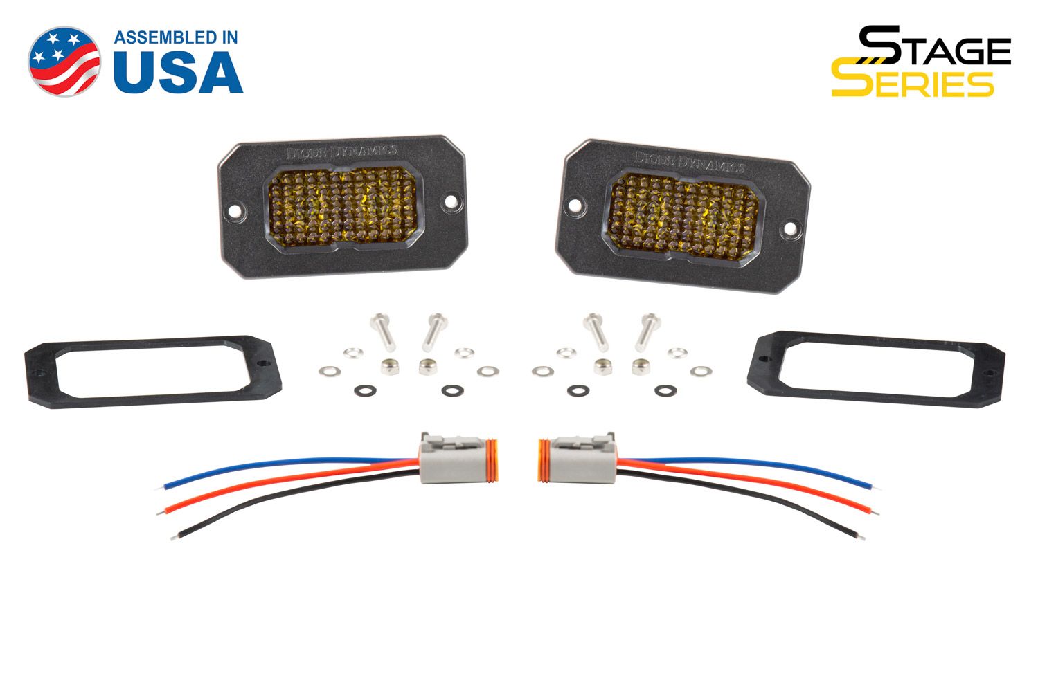 C2 1.0 SAE Yellow Pro Flush Mount LED Pod (pair)