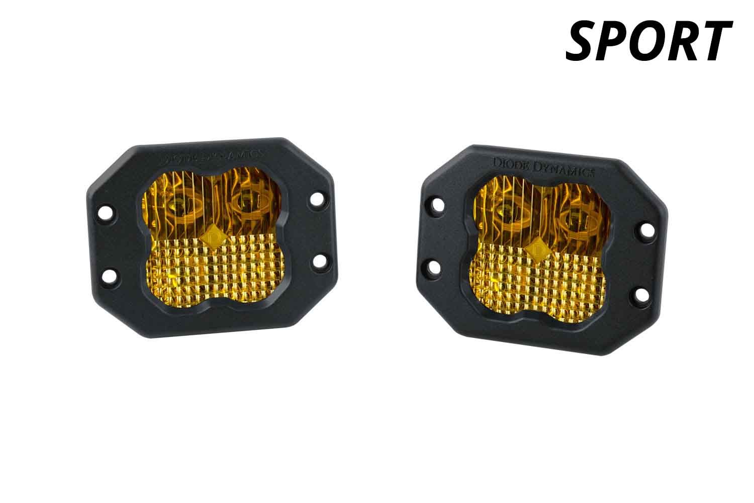 SS3 SAE Yellow Sport Flush Mount LED Pod (pair)
