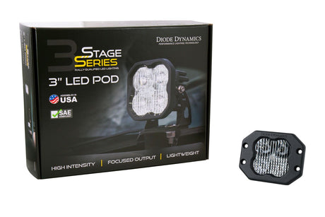 SS3 SAE/DOT White Pro Flush Mount LED Pod (one)