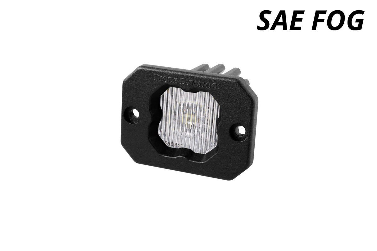 SSC1 White SAE Fog Flush Mount LED Pod (one)