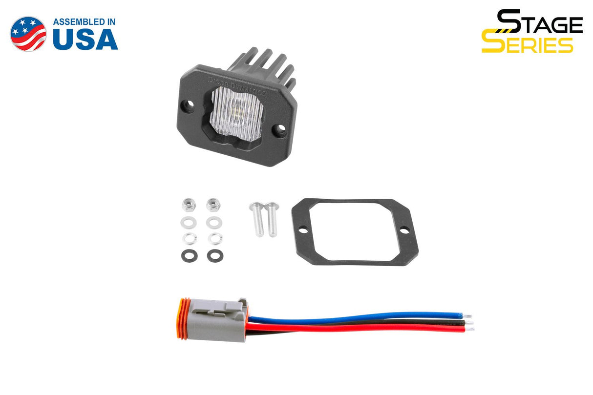 SSC1 White SAE Fog Flush Mount LED Pod (one)