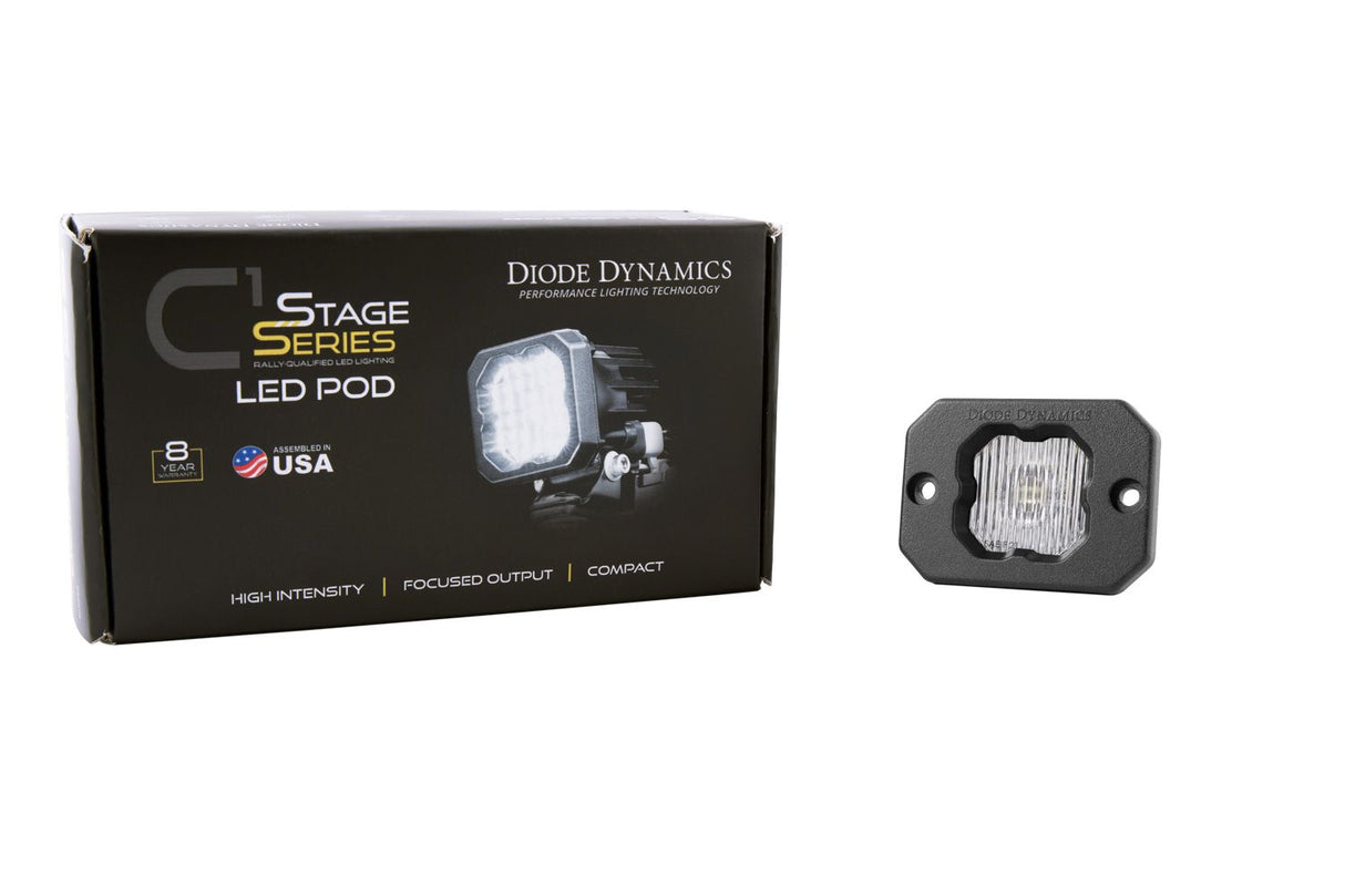SSC1 White SAE Fog Flush Mount LED Pod (one)