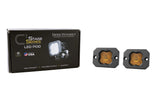 SSC1 Yellow SAE Fog Flush Mount LED Pod (pair)