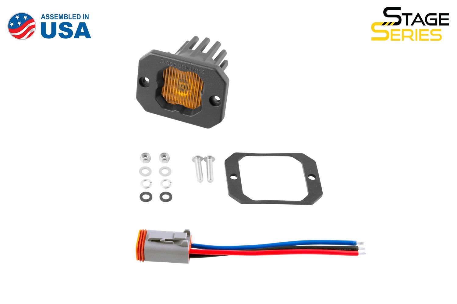 SSC1 Yellow SAE Fog Flush Mount LED Pod (one)
