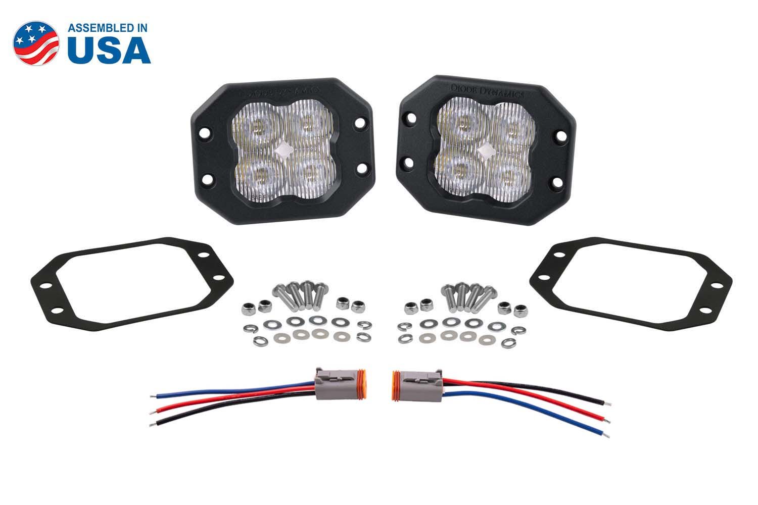 SS3 SAE/DOT White Pro Flush Mount LED Pod (pair)