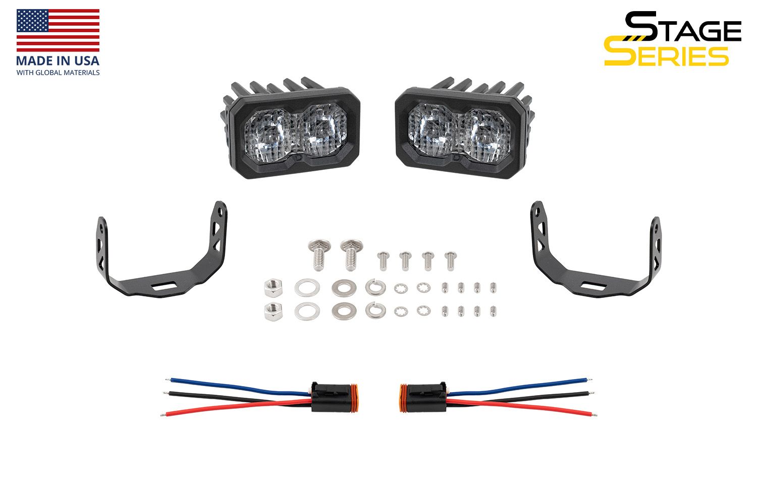 Stage Series C2 2" Sae/Dot Jaune Pod Led encastré (paire)