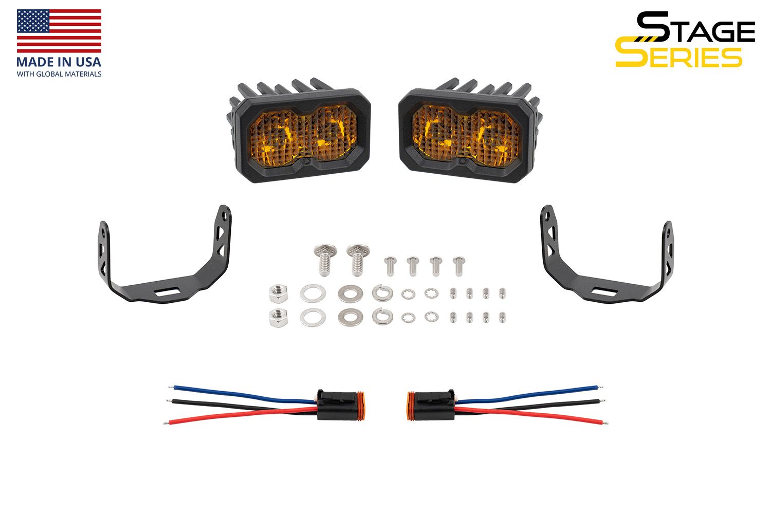 Stage Series C2 2" Sae/Dot Jaune Pod Led encastré (paire)
