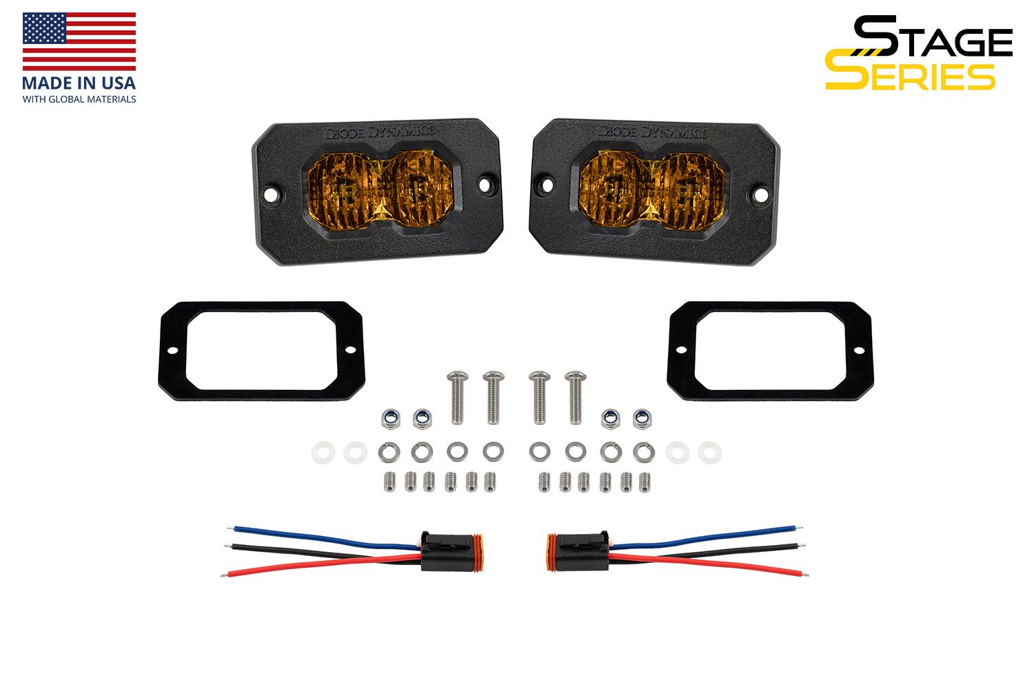 C2 2.0 Yellow Max Flush Mount LED Pod (pair)