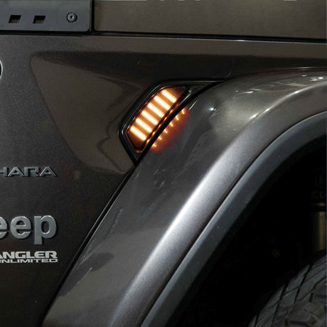 2018-2023 Jeep JL Wrangler LED Fender Lights (pair), Smoked