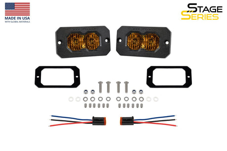 C2 2.0 Yellow Sport Flush Mount LED Pod (pair)