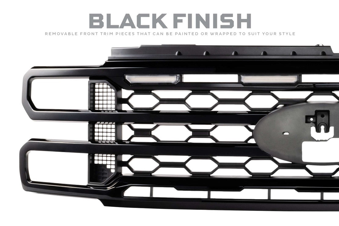 2023+ Ford Super Duty XBG LED DRL Grille (Black)