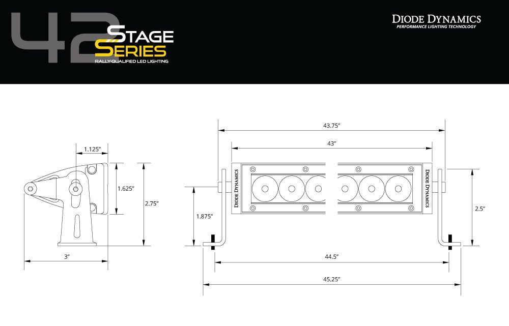 Barre lumineuse ambrée Stage Series 42"