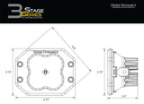 SS3 SAE Yellow Pro Flush Mount LED Pod (pair)