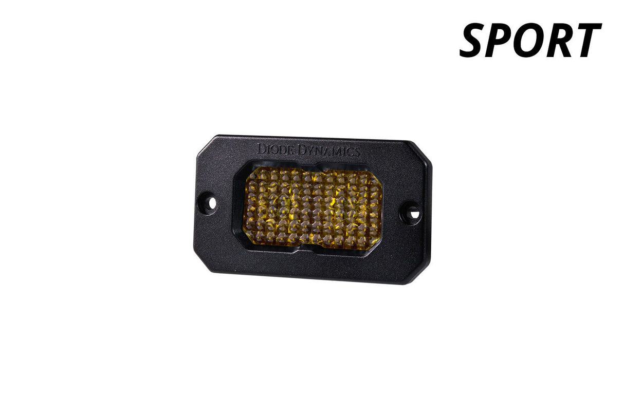 C2 1.0 SAE Yellow Sport Flush Mount LED Pod (one)