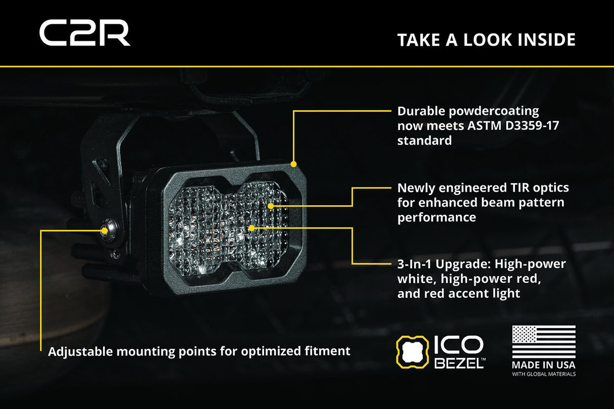 C2R White Flood Standard LED Pod (pair)