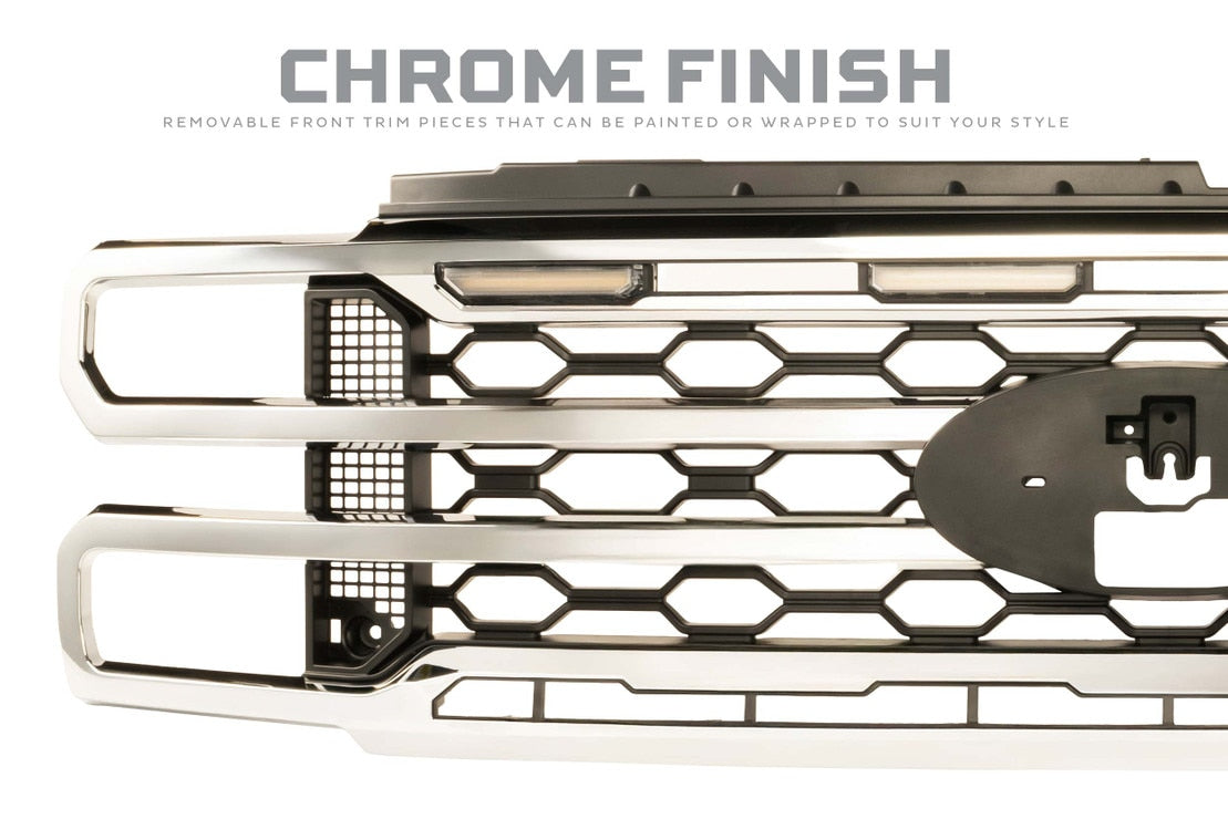 2023+ Ford Super Duty XBG LED DRL Grille (Chrome)