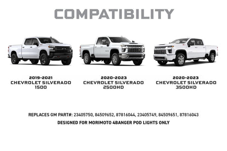 Chevrolet Silverado (14-15) : phares antibrouillard à DEL Morimoto 4banger