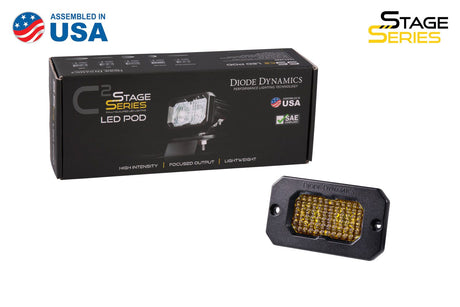 C2 1.0 SAE Yellow Pro Flush Mount LED Pod (one)