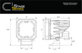 SSC1 Yellow Sport Standard LED Pod (pair)