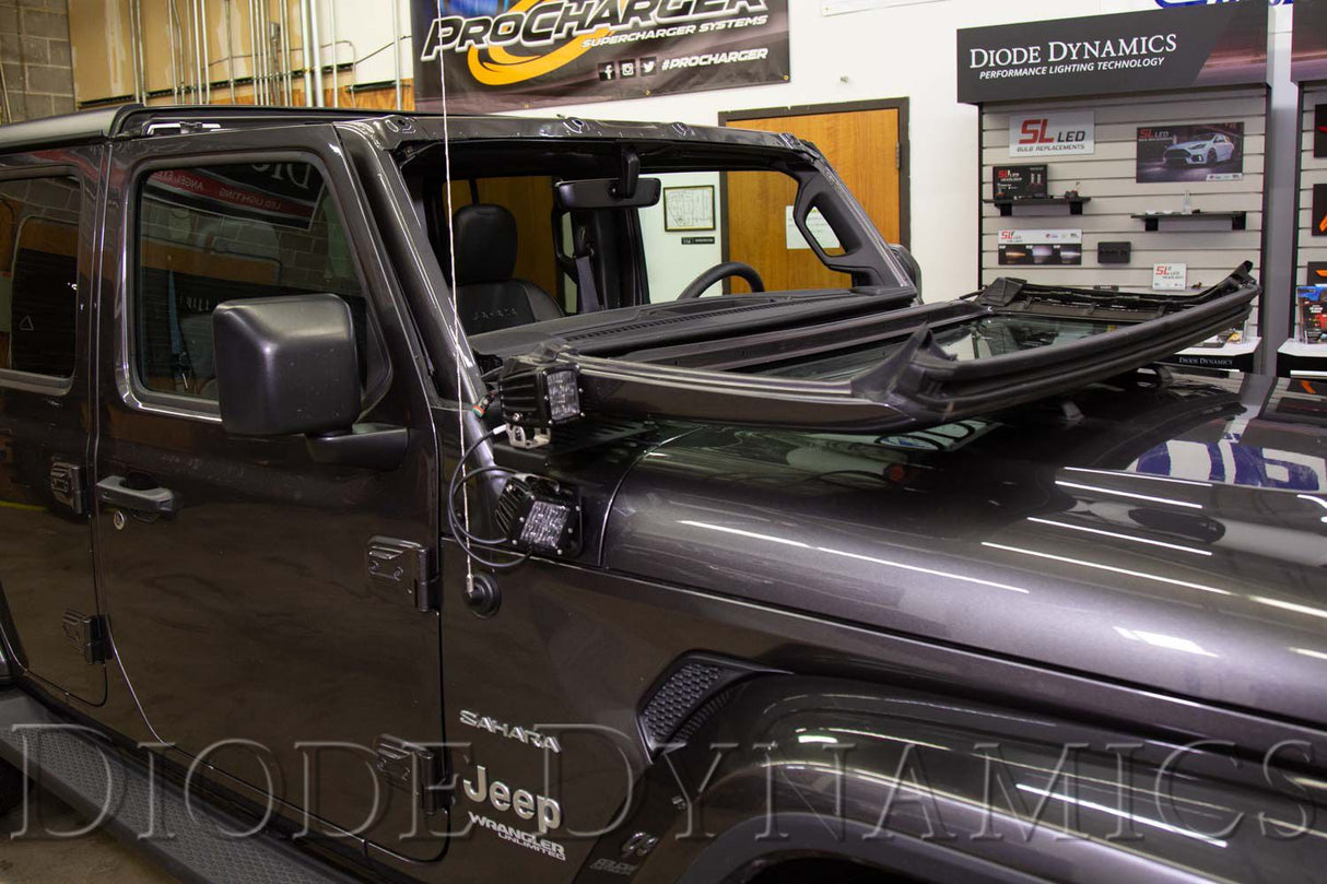 Supports de fixation LED pour capot de Jeep JL Wrangler 2018-2025